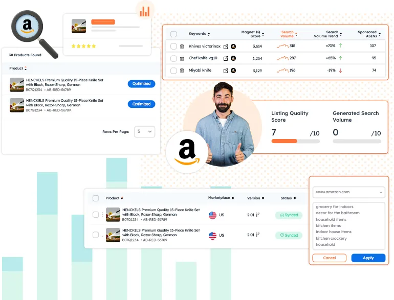 LISITNG optimization icon for Amazon product listing improvement